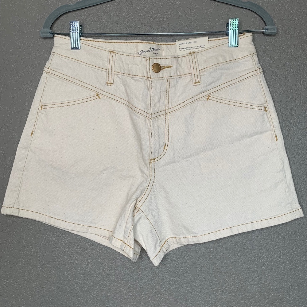 Sale NWT Beige Universal Thread Vintage Denim Midi Shorts Size 4 Western